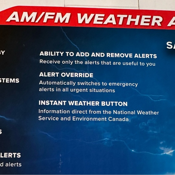 NEW Midland WR-300 Deluxe AM/FM Weather Alert Radio Alarm Clock NOAA - Picture 5 of 10